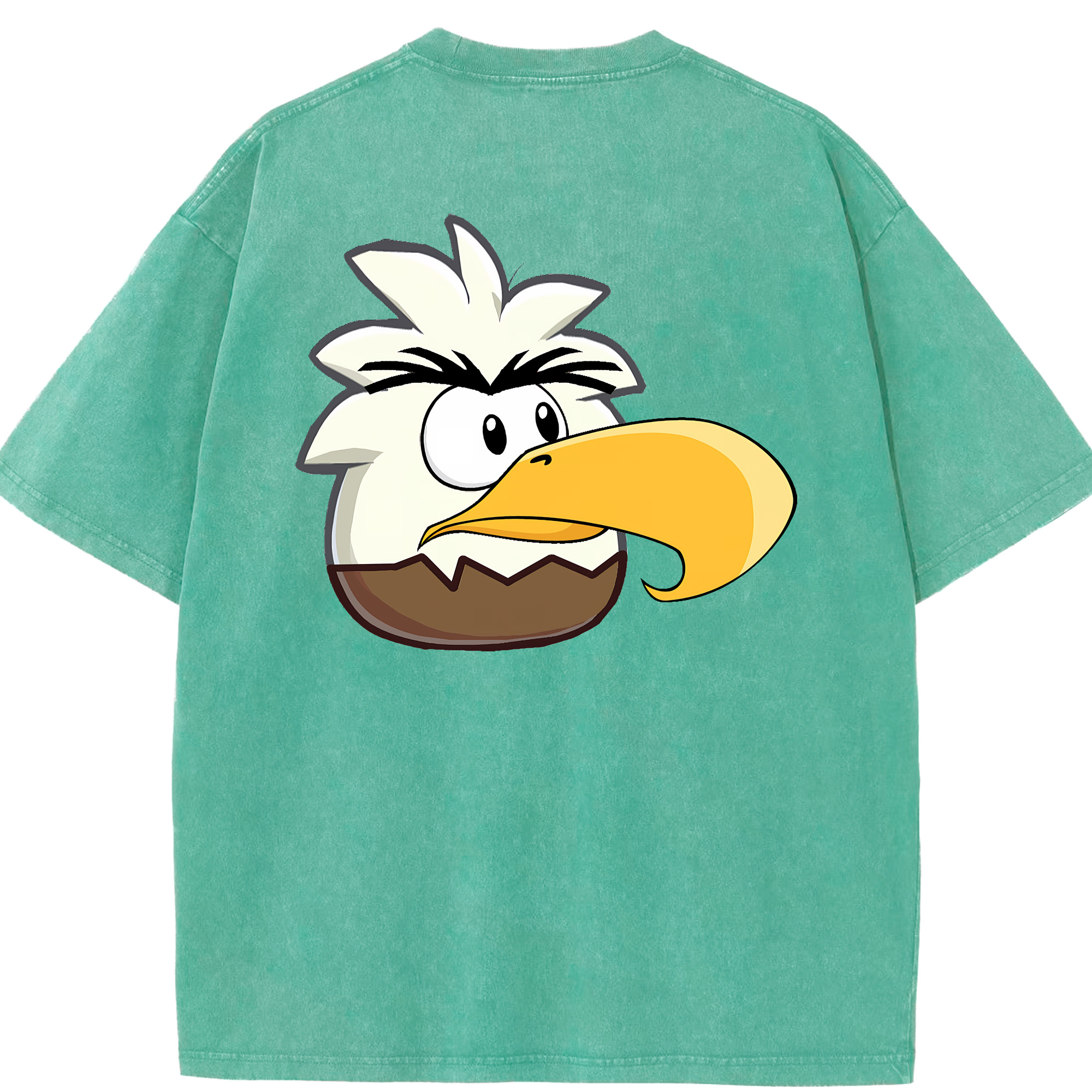 （画像用） Angry Birds アングリーバード 綿100% ヴィンテージ風 半袖Tシャツ（背面プリント）